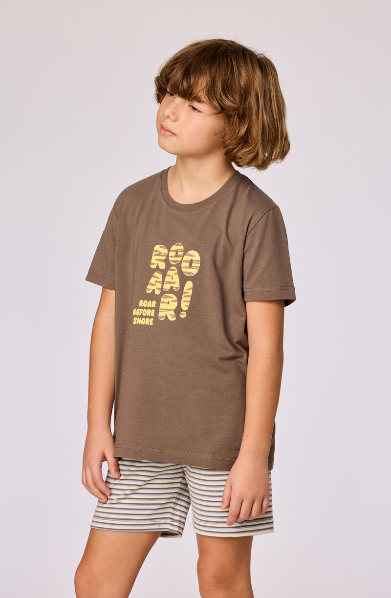 Woody Jongens-Heren pyjama, bruin