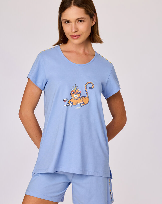Woody Meisjes-Dames pyjama, blauw