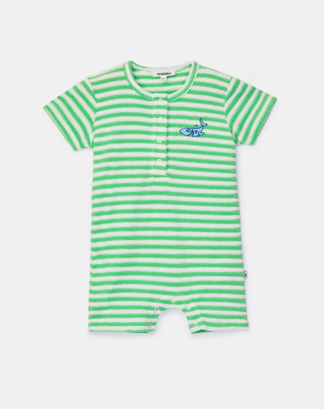 Woody Unisex jumpsuit, groene streep