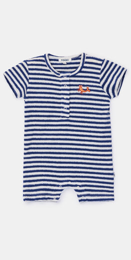 Woody Unisex jumpsuit, marineblauwe streep