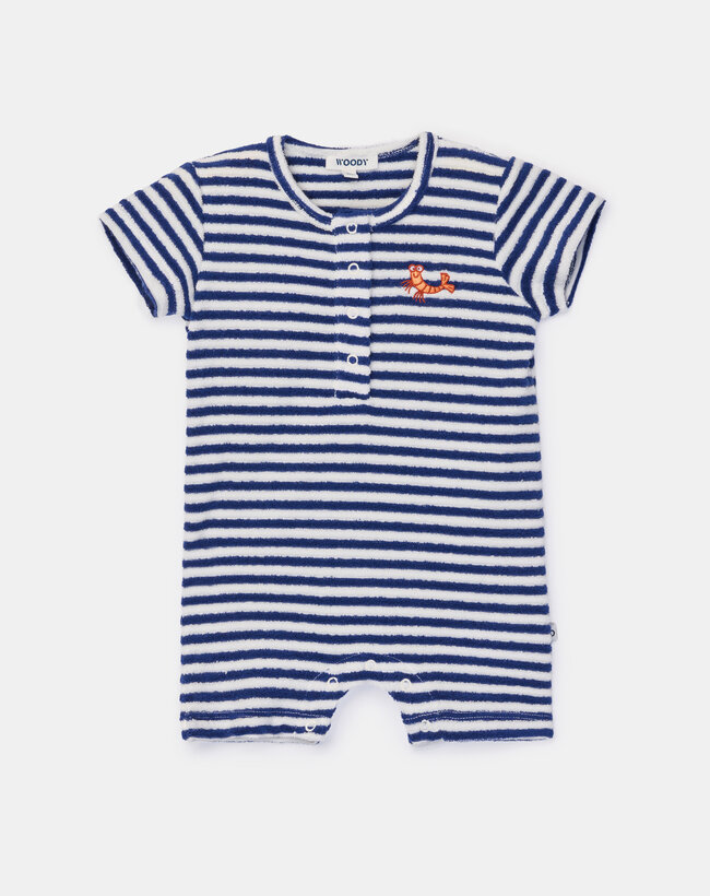 Woody Unisex jumpsuit, marineblauwe streep