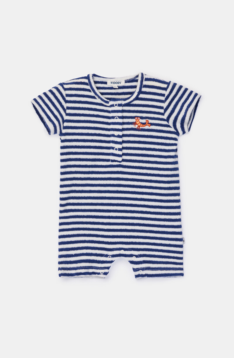 Woody Unisex jumpsuit, marineblauwe streep