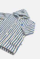 Woody Unisex badjas, donkerblauwe streep