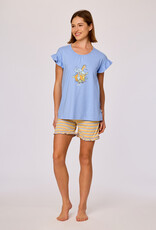 Woody Meisjes-Dames pyjama, blauw