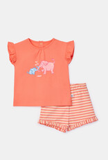 Woody Meisjes-Dames pyjama, koraalrood