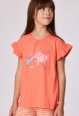 Woody Meisjes-Dames pyjama, koraalrood