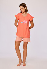 Woody Meisjes-Dames pyjama, koraalrood