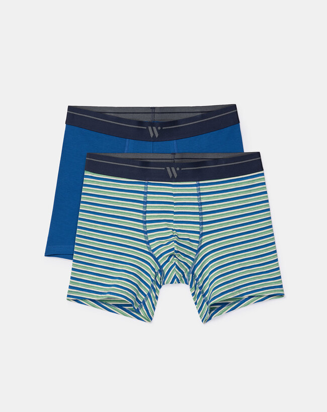 Woody Heren boxer, donkerblauw + streep