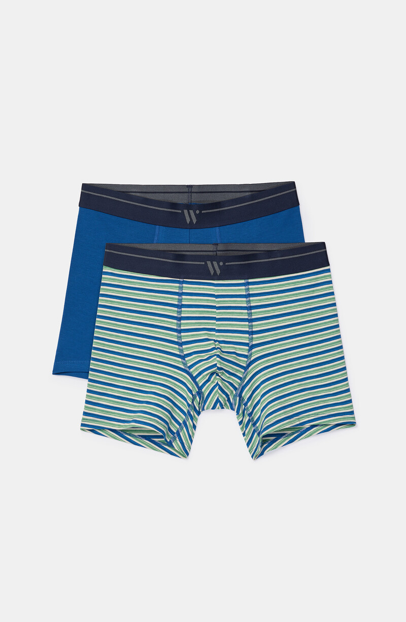 Woody Heren boxer, donkerblauw + streep