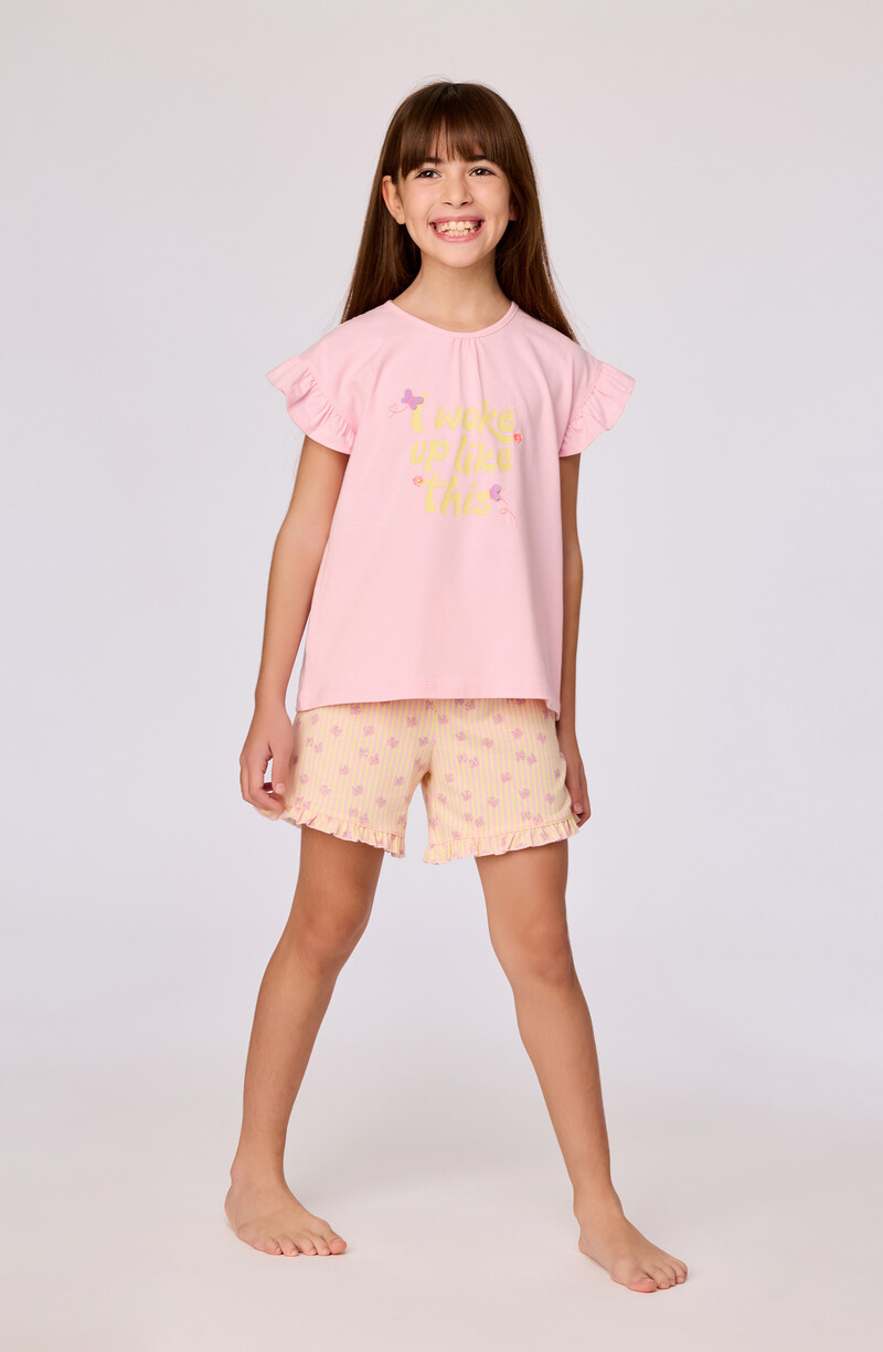 Woody Meisjes-Dames pyjama, lichtroze