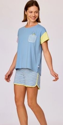 Woody Meisjes-Dames pyjama, blauw