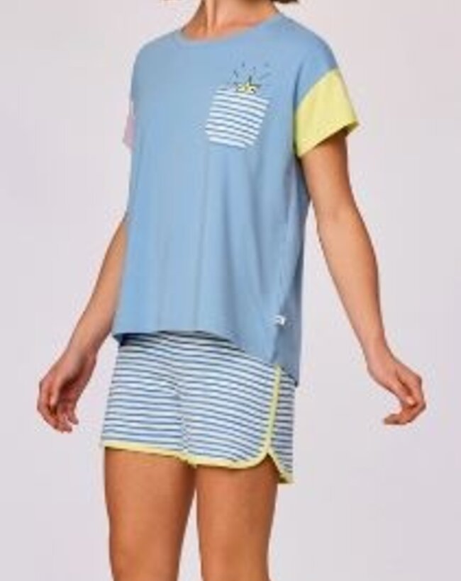 Woody Meisjes-Dames pyjama, blauw