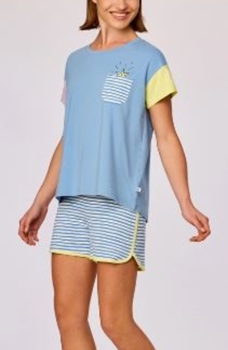 Woody Meisjes-Dames pyjama, blauw