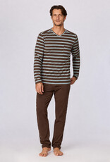 Woody Heren pyjama, bruine streep