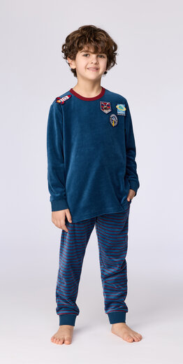 Woody Jongens-Heren pyjama, donkerblauw