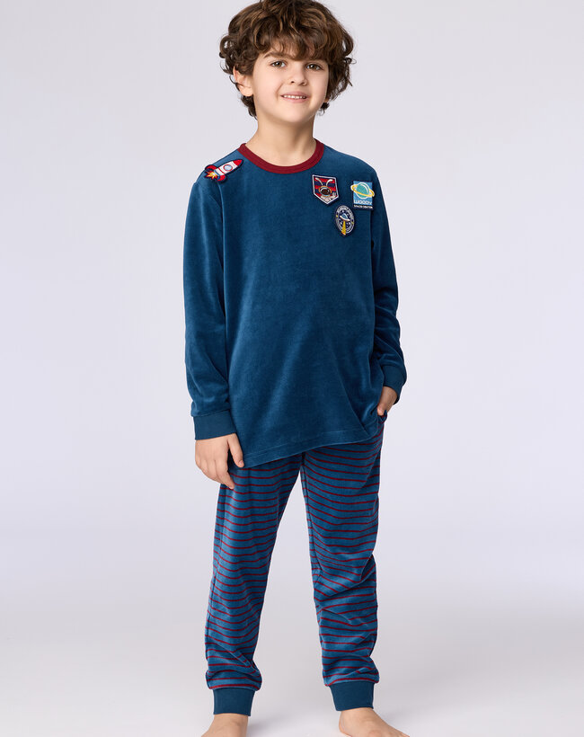 Woody Jongens-Heren pyjama, donkerblauw