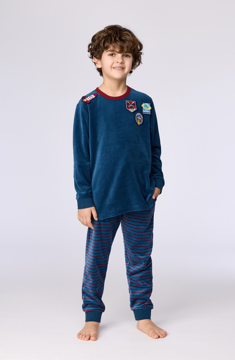 Woody Jongens-Heren pyjama, donkerblauw