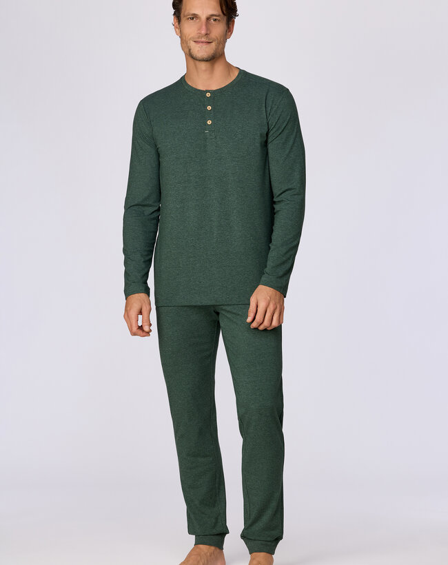 Woody Heren pyjama, donkergroen
