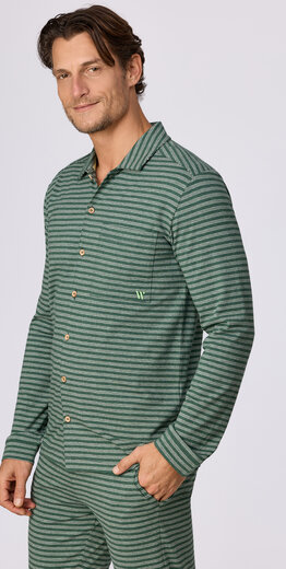 Woody Heren pyjama, groene streep