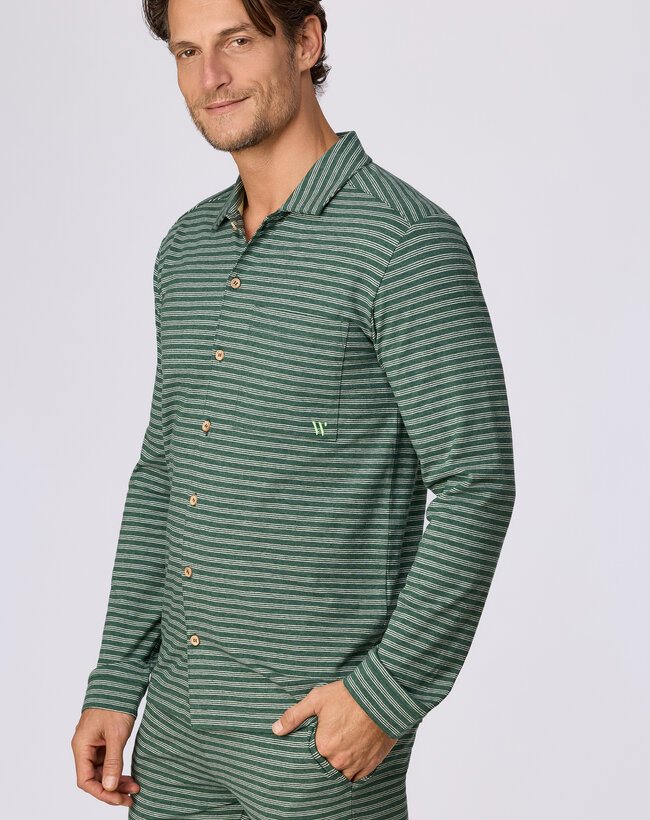 Woody Heren pyjama, groene streep