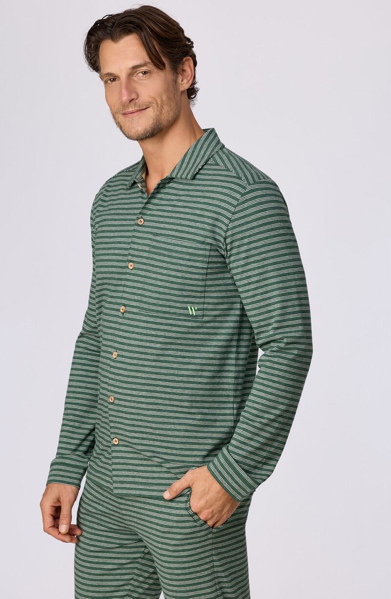 Woody Heren pyjama, groene streep