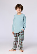 Woody Jongens-Heren pyjama, blauw grijs