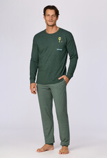 Woody Jongens-Heren pyjama, donkergroen