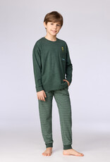 Woody Jongens-Heren pyjama, donkergroen