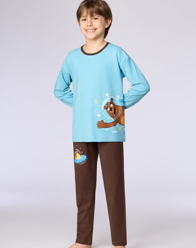 Woody Jongens-Heren pyjama, blauw