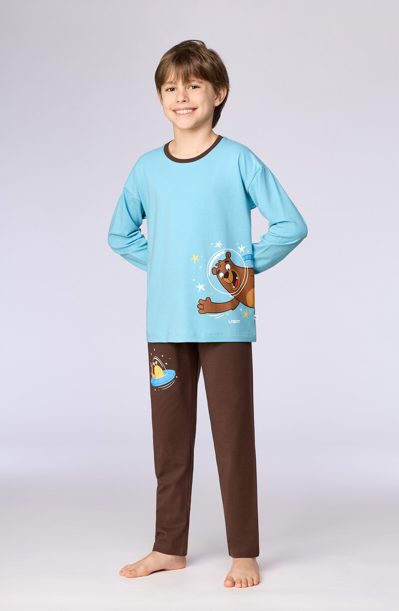 Woody Jongens-Heren pyjama, blauw