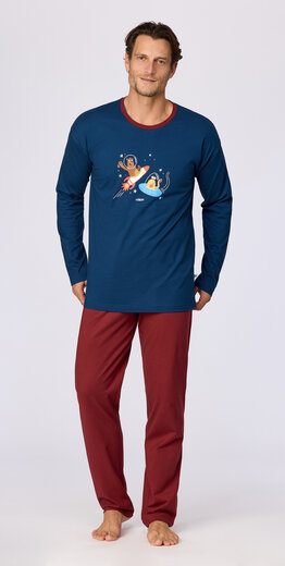 Woody Jongens-Heren pyjama, donkerblauw