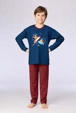 Woody Jongens-Heren pyjama, donkerblauw