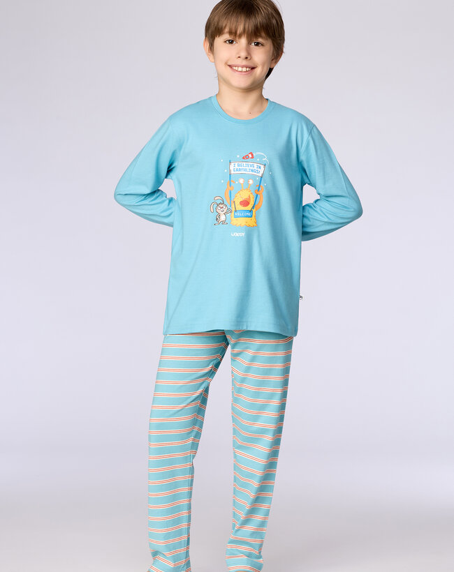 Woody Jongens-Heren pyjama, blauw