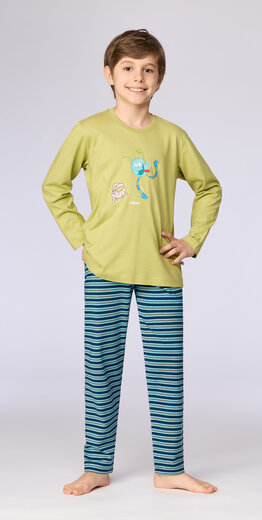 Woody Jongens-Heren pyjama, groen