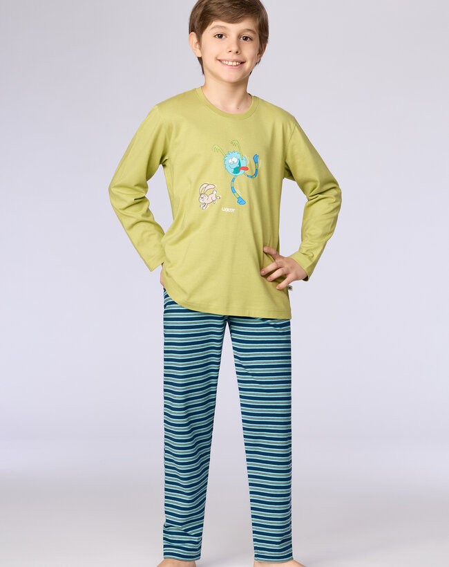 Woody Jongens-Heren pyjama, groen