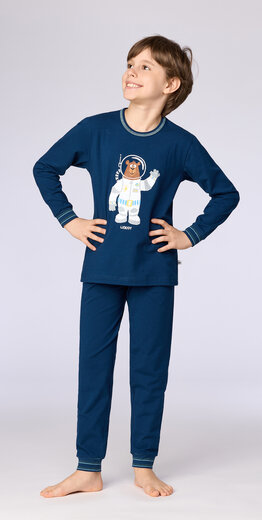Woody Jongens-Heren pyjama, donkerblauw