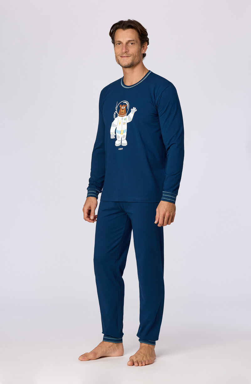 Woody Jongens-Heren pyjama, donkerblauw
