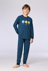 Woody Jongens-Heren pyjama, donkerblauwe streep gestreept