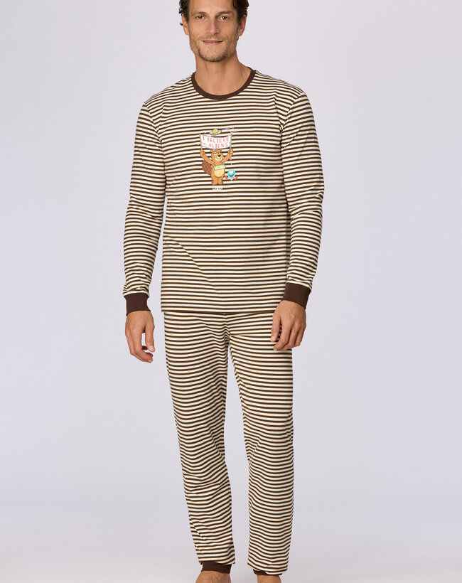 Woody Jongens-Heren pyjama, multicolor streep
