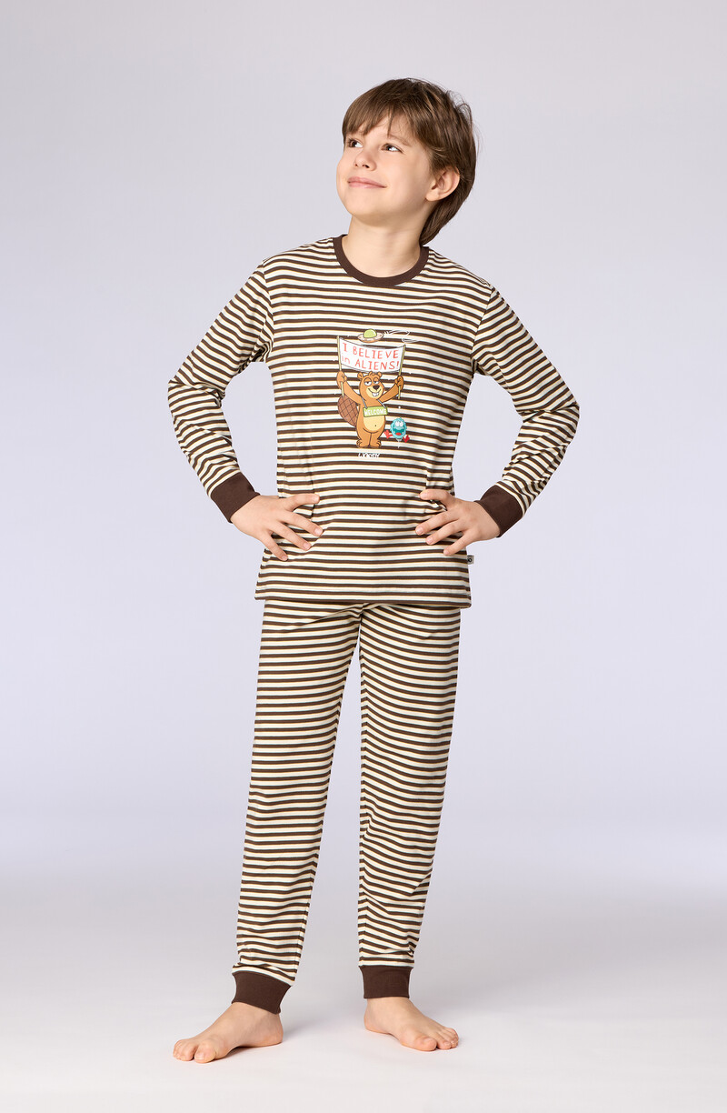 Woody Jongens-Heren pyjama, multicolor streep