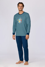 Woody Jongens-Heren pyjama, blauwe streep gestreept