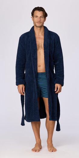 Woody Heren badjas, donkerblauw