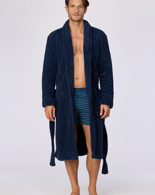 Woody Heren badjas, donkerblauw