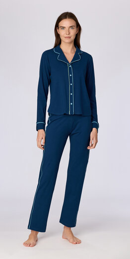 Woody Dames pyjama, donkerblauw