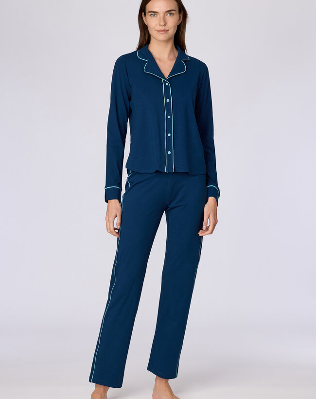Woody Dames pyjama, donkerblauw