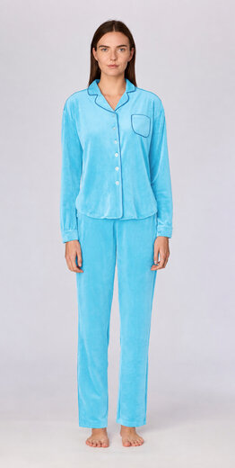 Woody Dames pyjama, blauw