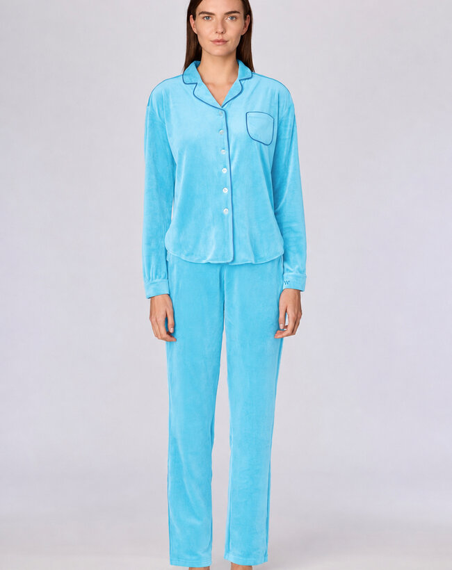 Woody Dames pyjama, blauw