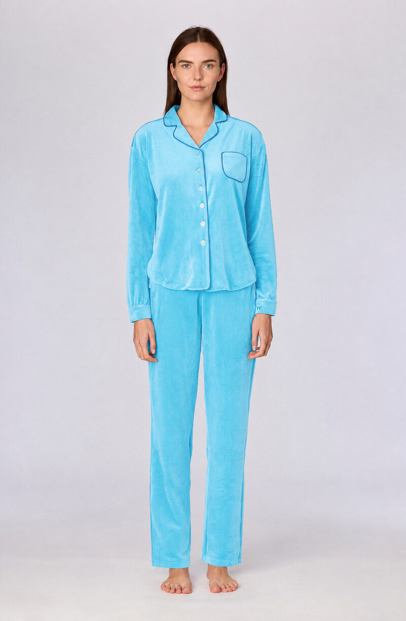 Woody Dames pyjama, blauw