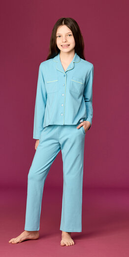 Woody Meisjes-Dames pyjama, blauw