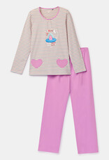 Woody Meisjes-Dames pyjama, multicolor streep